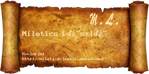 Miletics László névjegykártya