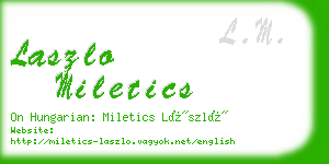 laszlo miletics business card